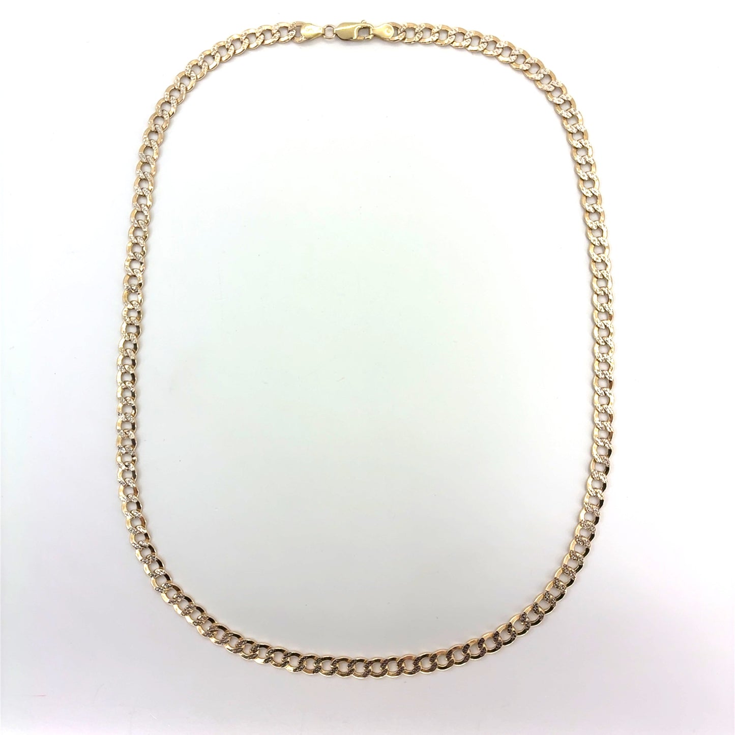 14K Yellow Gold Solid Open DC Cuban Necklace | 24 Inches, 6.5mm, 19.20 grams
