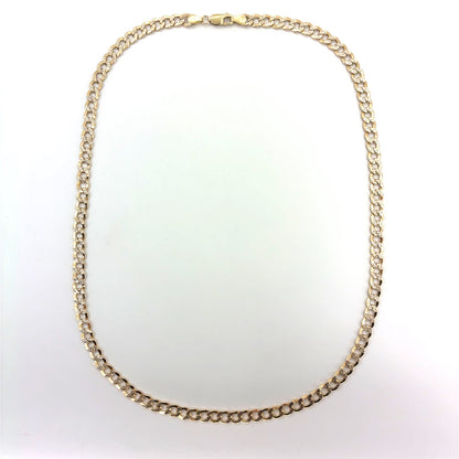 14K Yellow Gold Solid Open DC Cuban Necklace | 24 Inches, 6.5mm, 19.20 grams
