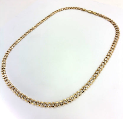 14K Yellow Gold Solid Open DC Cuban Necklace | 24 Inches, 6.5mm, 19.20 grams