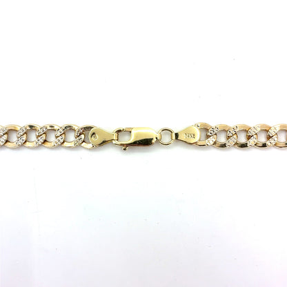14K Yellow Gold Solid Open DC Cuban Necklace | 24 Inches, 6.5mm, 19.20 grams