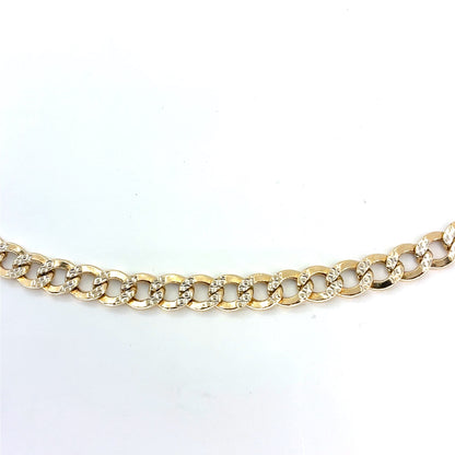 14K Yellow Gold Solid Open DC Cuban Necklace | 24 Inches, 6.5mm, 19.20 grams