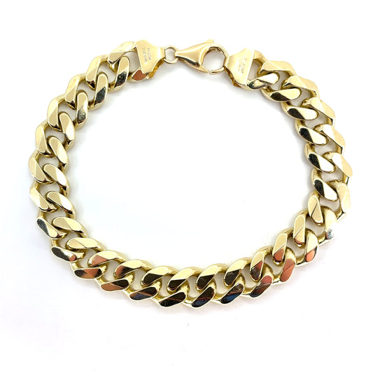14K Yellow Gold Solid Cuban Bracelet | 9 Inches 11mm, 54.65 grams