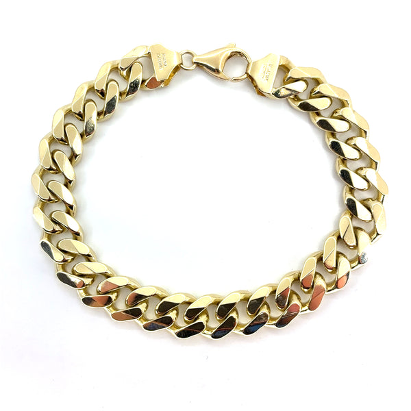 14K Yellow Gold Solid Cuban Bracelet | 9 Inches 11mm, 54.65 grams