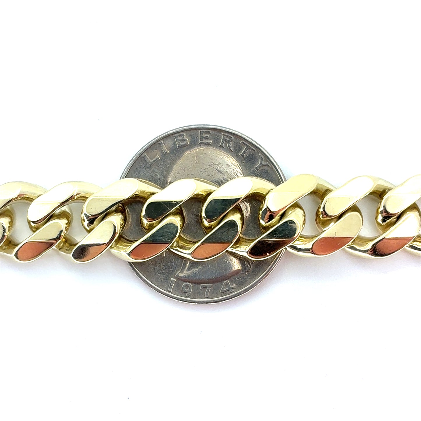 14K Yellow Gold Solid Cuban Bracelet | 9 Inches 11mm, 54.65 grams