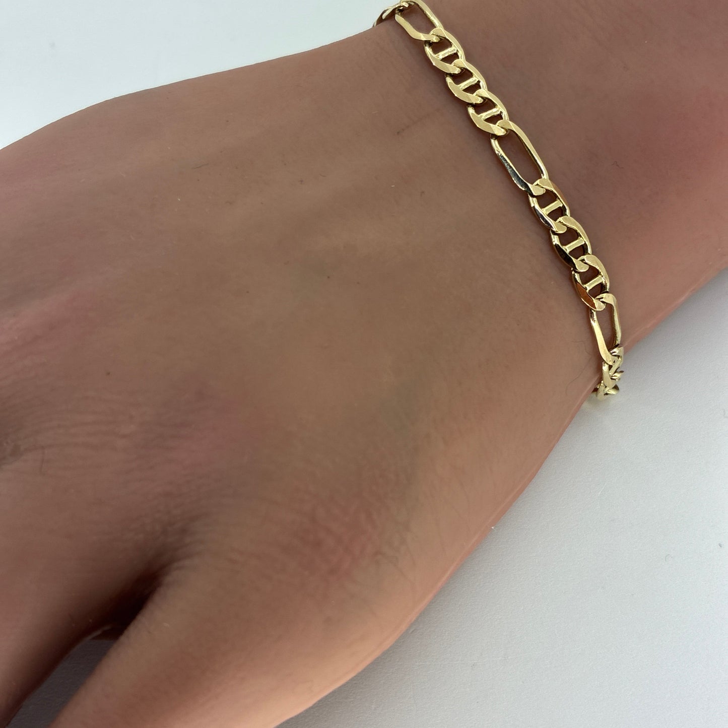 10K Yellow Gold Solid Mariner Bracelet | 7 Inches, 4.4mm, 4.00 grams