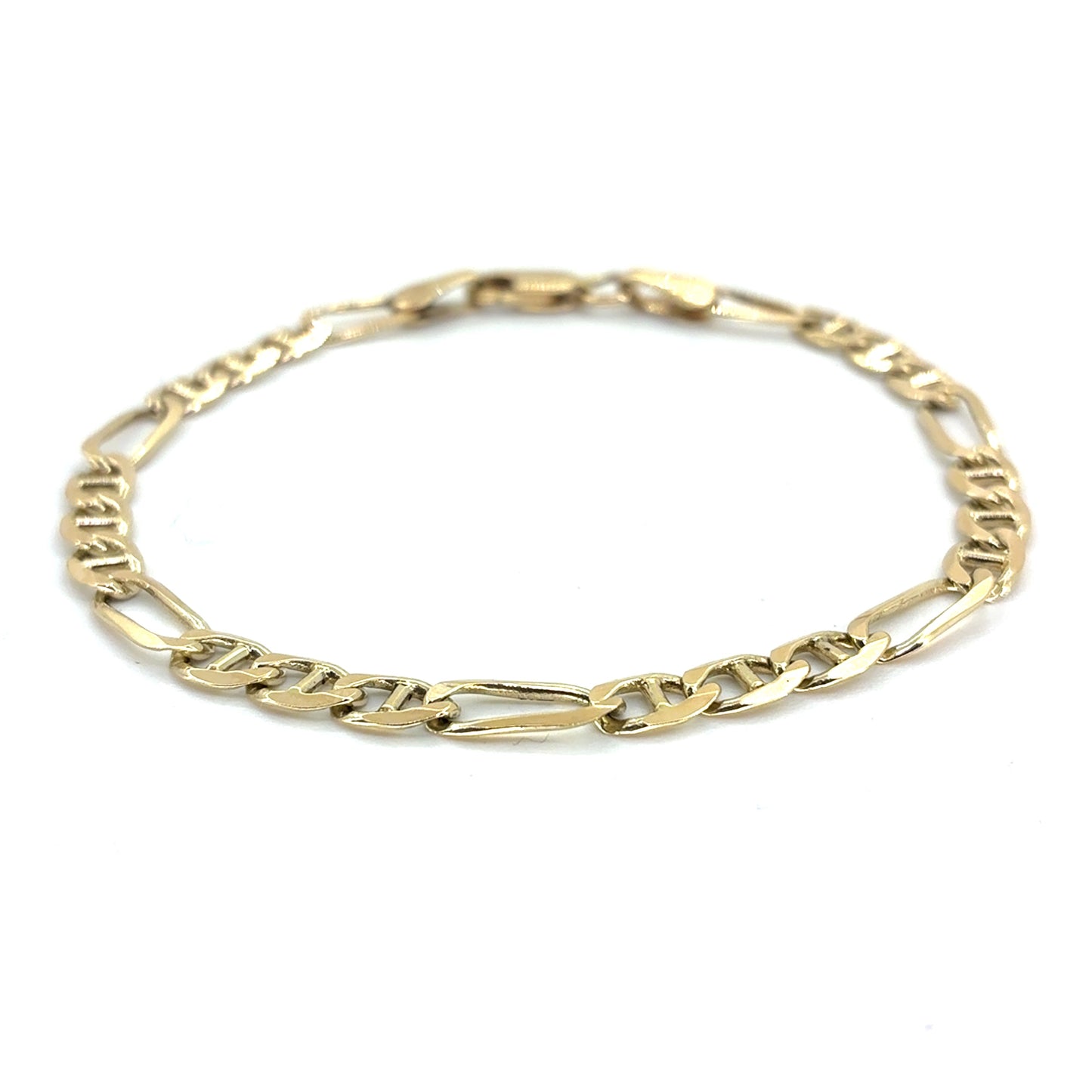 10K Yellow Gold Solid Mariner Bracelet | 7 Inches, 4.4mm, 4.00 grams