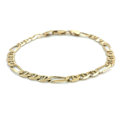 10K Yellow Gold Solid Mariner Bracelet | 7 Inches, 4.4mm, 4.00 grams