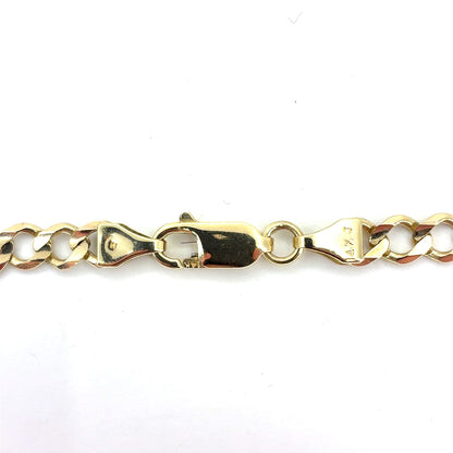 14K Yellow Gold Solid Figaro Bracelet | 8 Inches, 5.4mm, 7.00 grams
