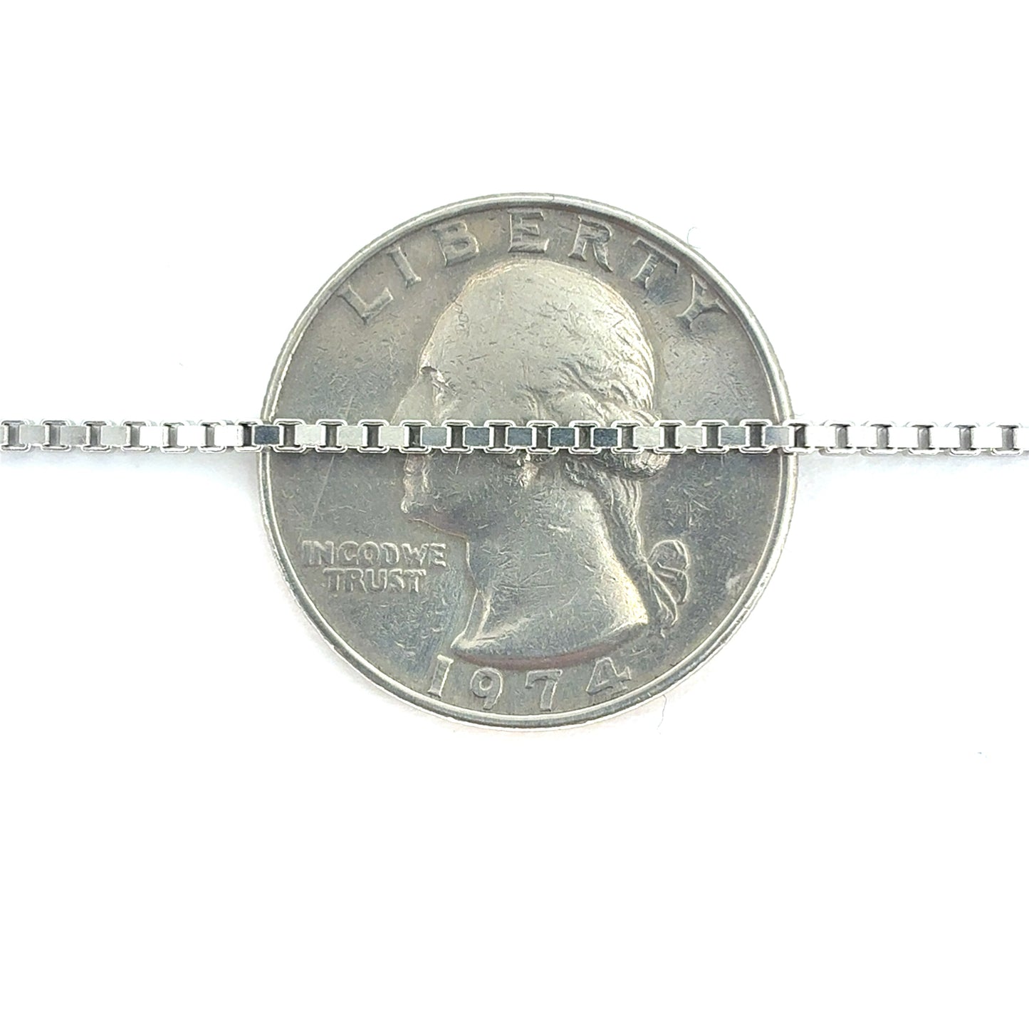 14K White Gold Box Chain Bracelet | 7 Inches, 1.6mm, 2.70 grams
