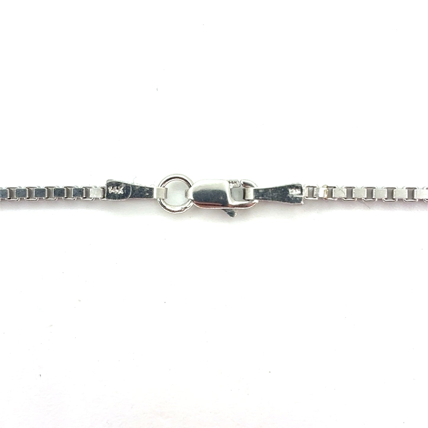 14K White Gold Box Chain Bracelet | 7 Inches, 1.6mm, 2.70 grams