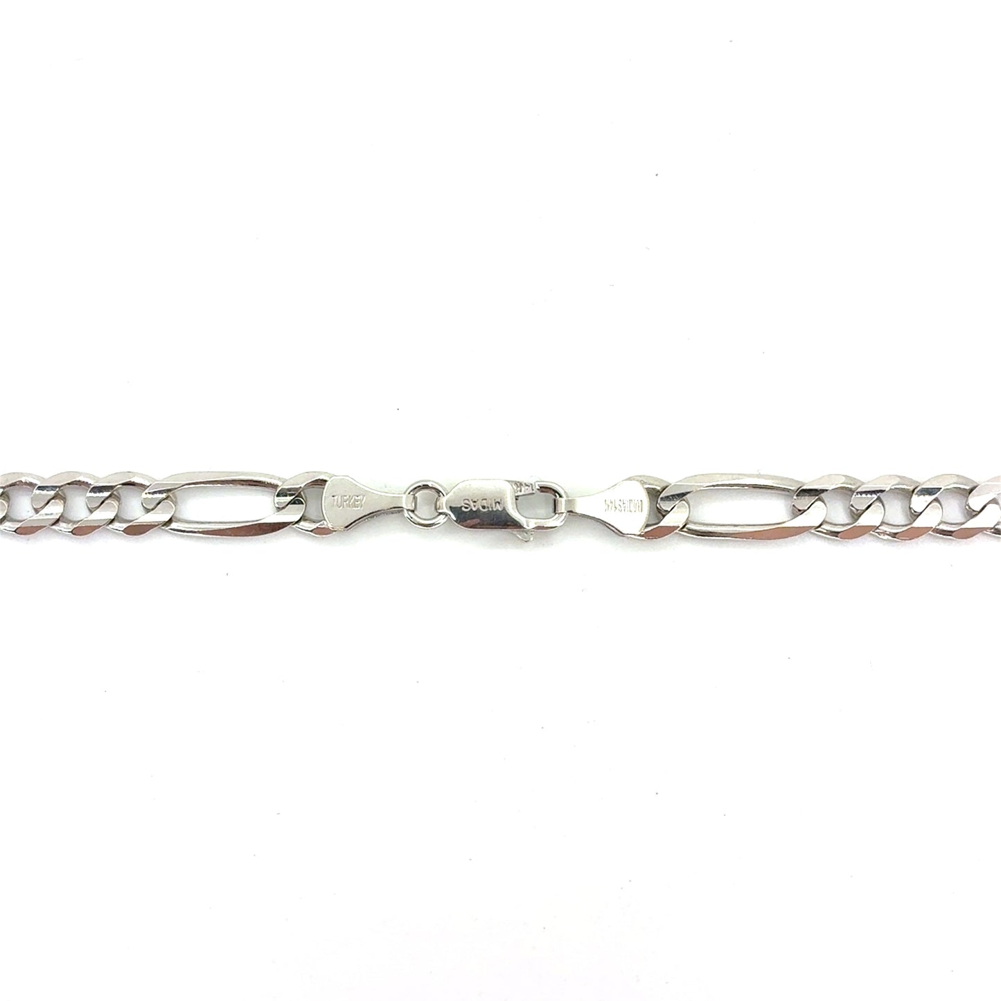 14K White Gold Solid Concave Figaro Necklace | 24 Inches, 5.75mm, 30.70 grams