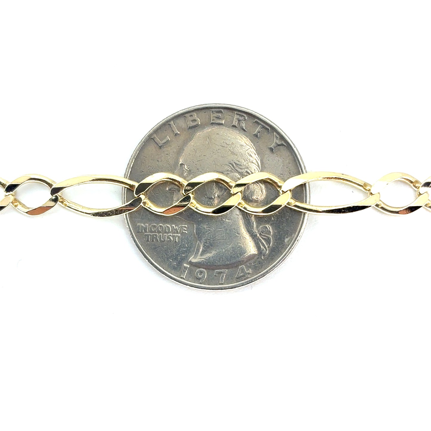 14K Yellow Gold Solid Classic Figaro Necklace | 24 Inches, 5.5mm, 16.10 grams