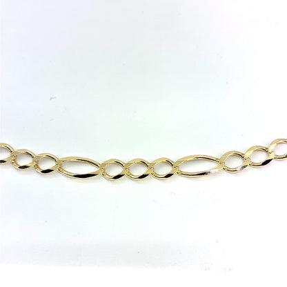 14K Yellow Gold Solid Classic Figaro Necklace | 24 Inches, 5.5mm, 16.10 grams