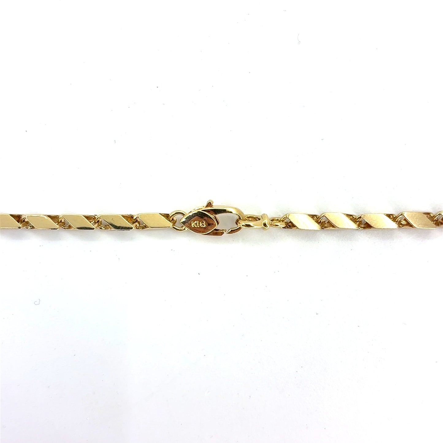 18K Yellow Gold Solid Angle Box Chain Necklace | 20 Inches, 13.10 grams