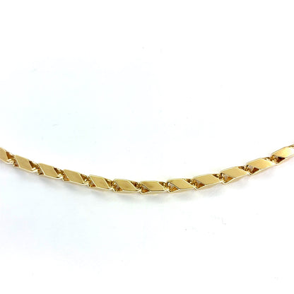 18K Yellow Gold Solid Angle Box Chain Necklace | 20 Inches, 13.10 grams