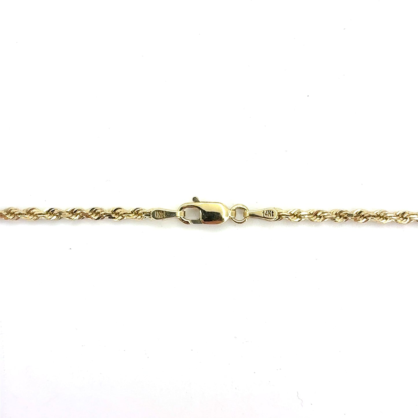 14K Yellow Gold Solid Rope Necklace | 22 Inches, 2.4mm, 11.37 grams