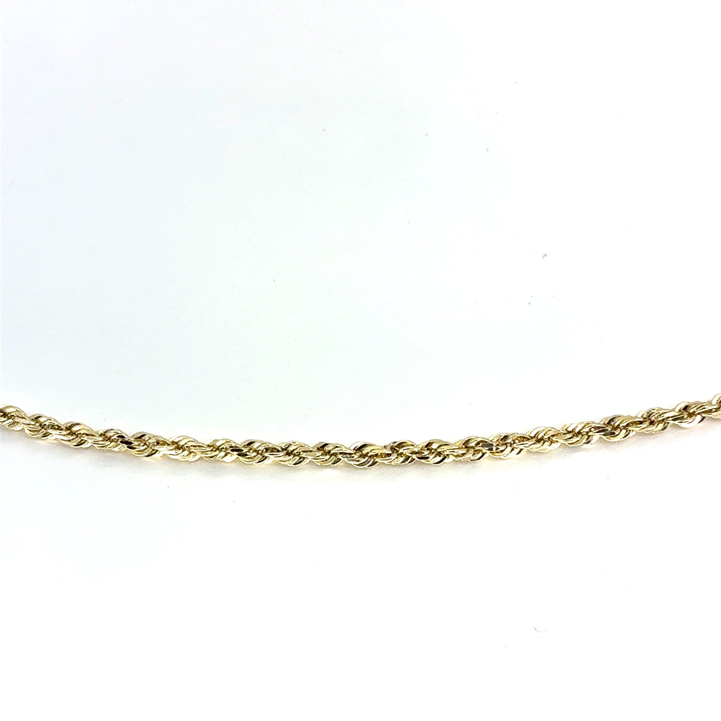 14K Yellow Gold Solid Rope Necklace | 22 Inches, 2.4mm, 11.37 grams