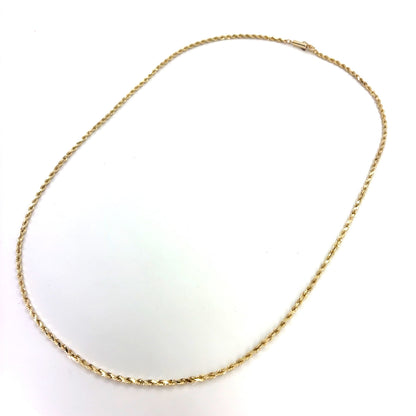 14K Yellow Gold Solid Rope Necklace | 25.5 Inches, 2.4mm, 12.30 grams