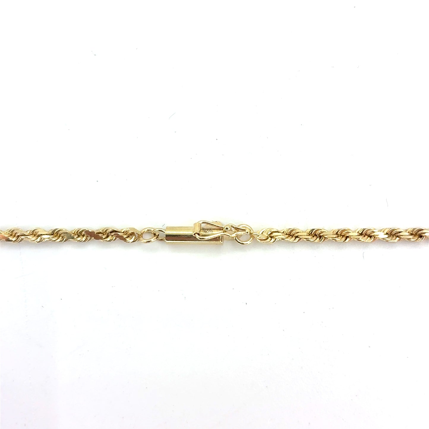 14K Yellow Gold Solid Rope Necklace | 25.5 Inches, 2.4mm, 12.30 grams