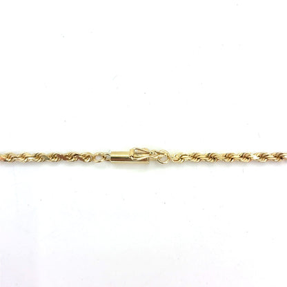 14K Yellow Gold Solid Rope Necklace | 25.5 Inches, 2.4mm, 12.30 grams