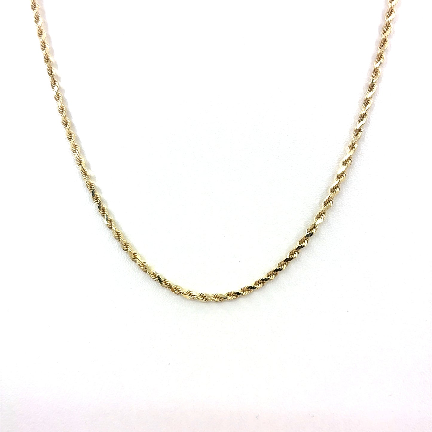 14K Yellow Gold Solid Rope Necklace | 25.5 Inches, 2.4mm, 12.30 grams