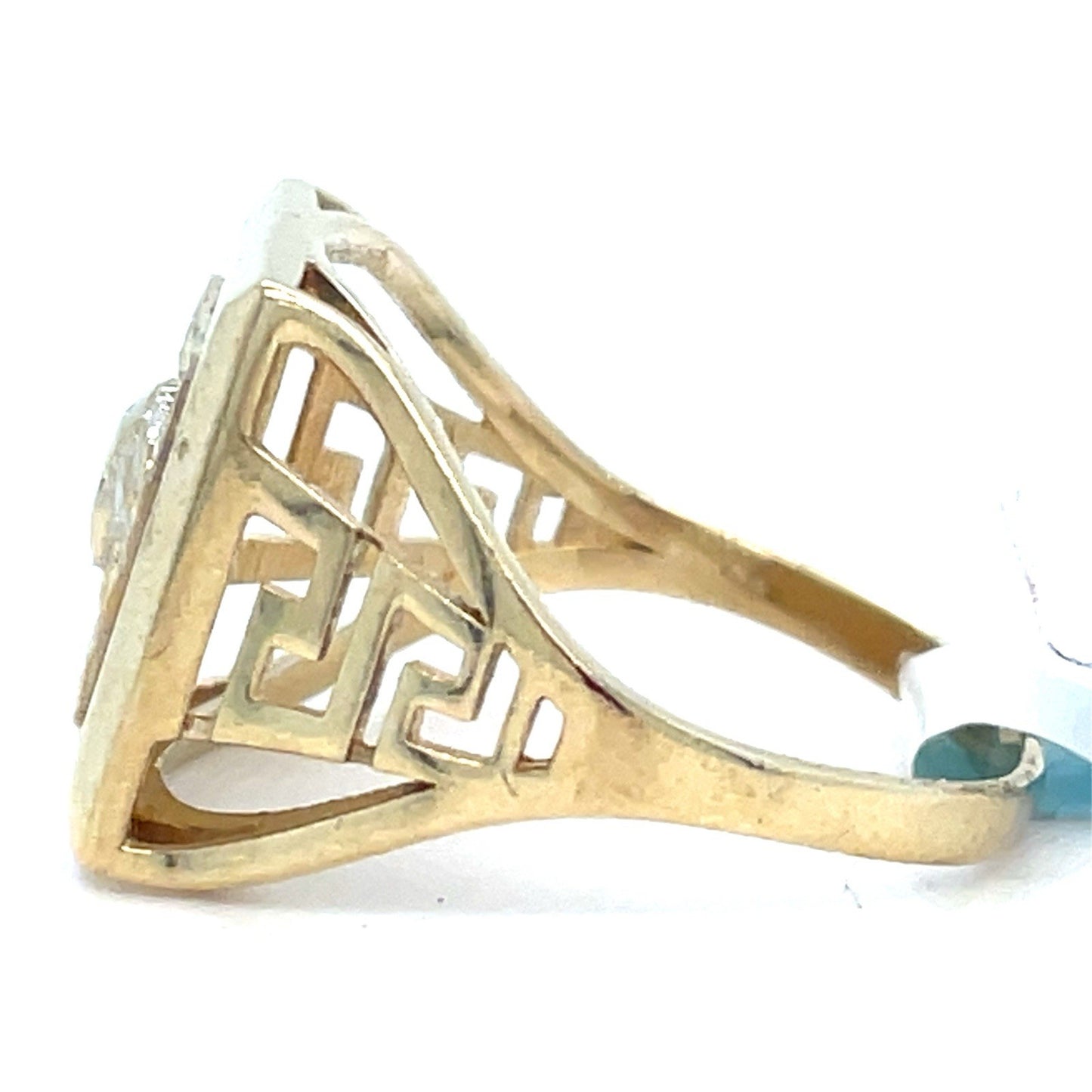 10K Yellow Gold Versace Style Design Ring 3.20g Size 7.52