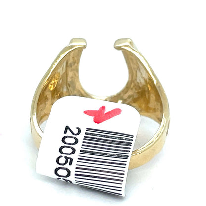 14k Yellow Gold Polished Horse Shoe Ring 4.20g Size 82