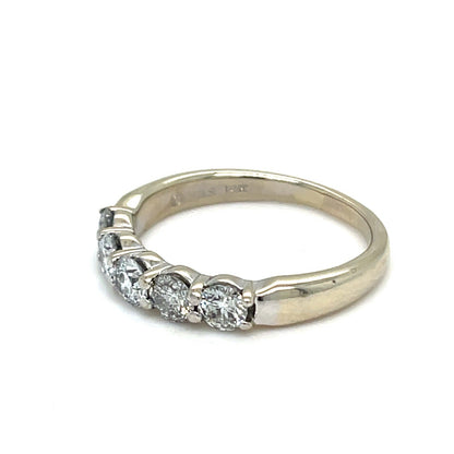 14K White Gold Diamond Band Ring 3.30g H-I Color I1-2 Clarity 1CTW Size 72