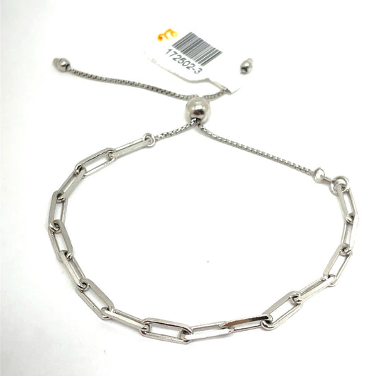 925 Sterling Silver Women’s Paper Clip Style Bracelet 4.40g0