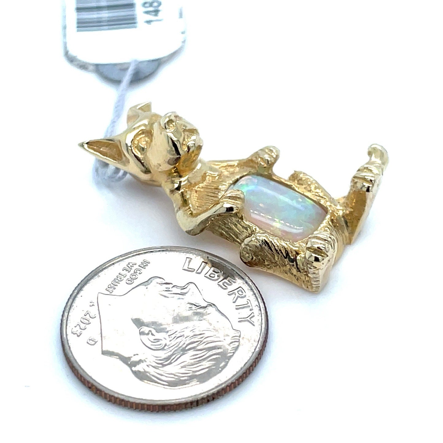 14k Yellow Gold Dog Opal Pendant 5.70g 3