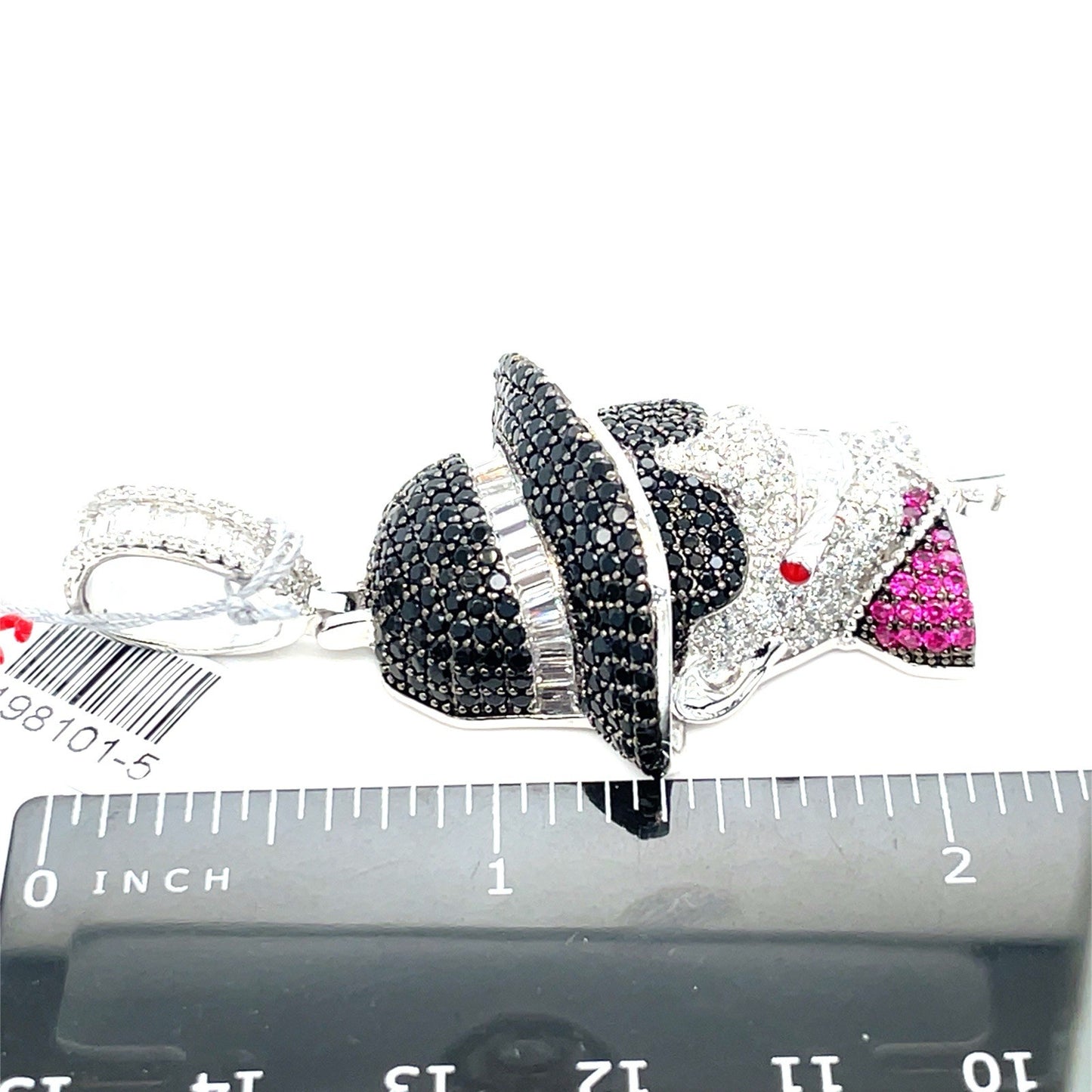 925 Sterling Silver CZ Colorful Gangster With Cigarette Pendant 18.20g3
