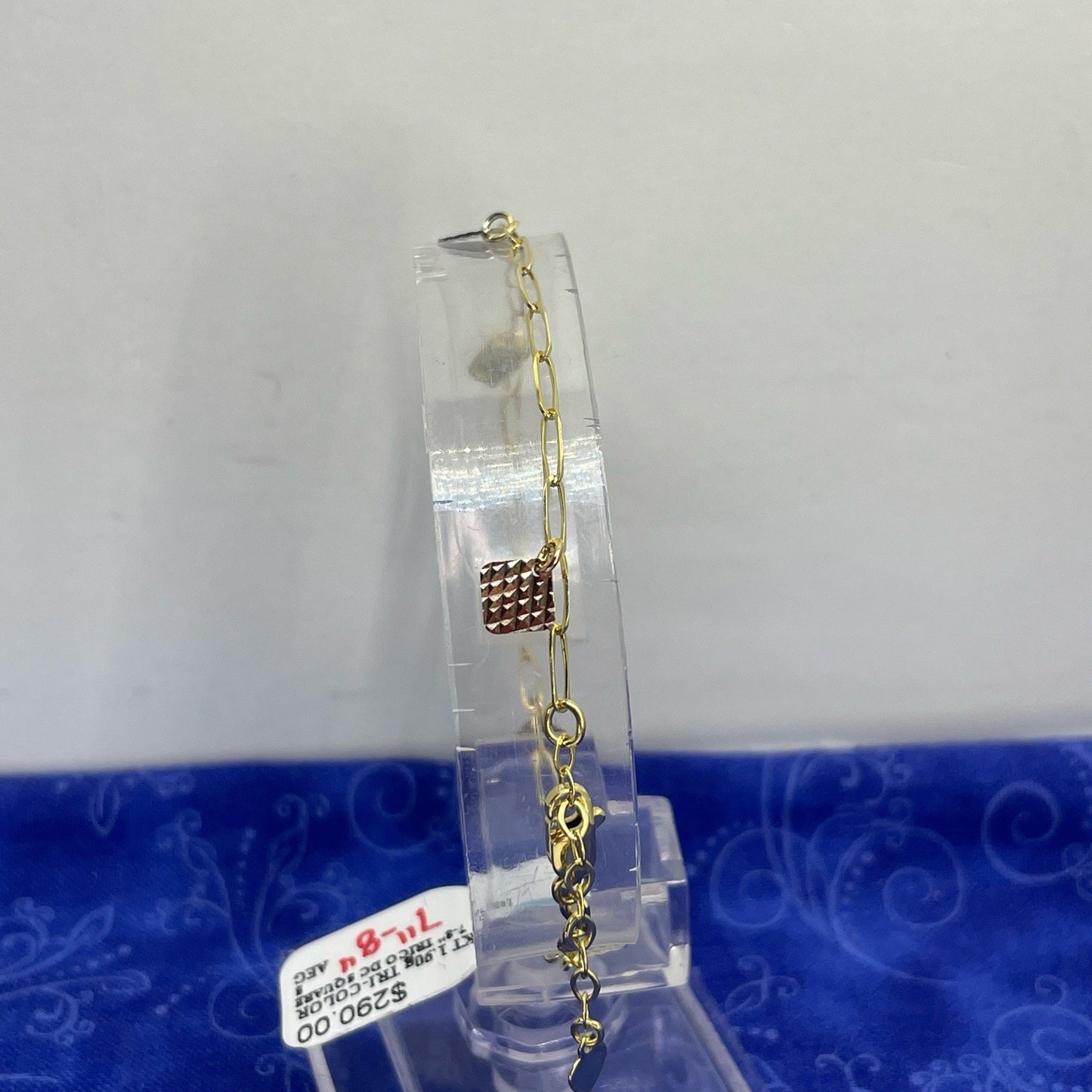 14k Tri Color Women’s 7-8” Squares Bracelet 1.90g1