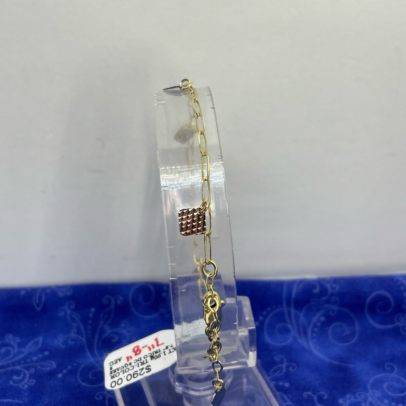 14k Tri Color Women’s 7-8” Squares Bracelet 1.90g1