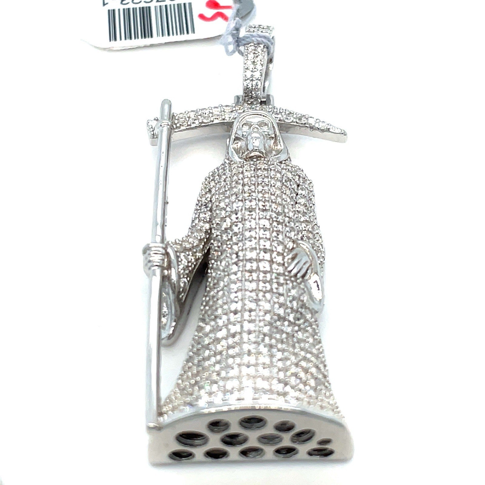 925 Sterling Silver CZ Santa Muerte Pendant 19.00g 1