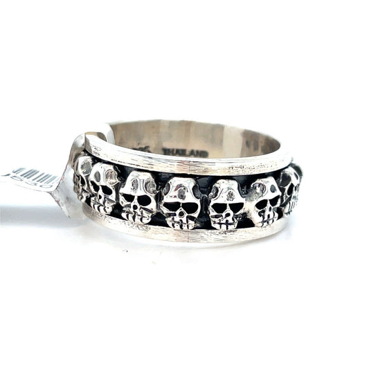 925 Sterling Silver Men’s Skulls Ring 9.40g Size 100