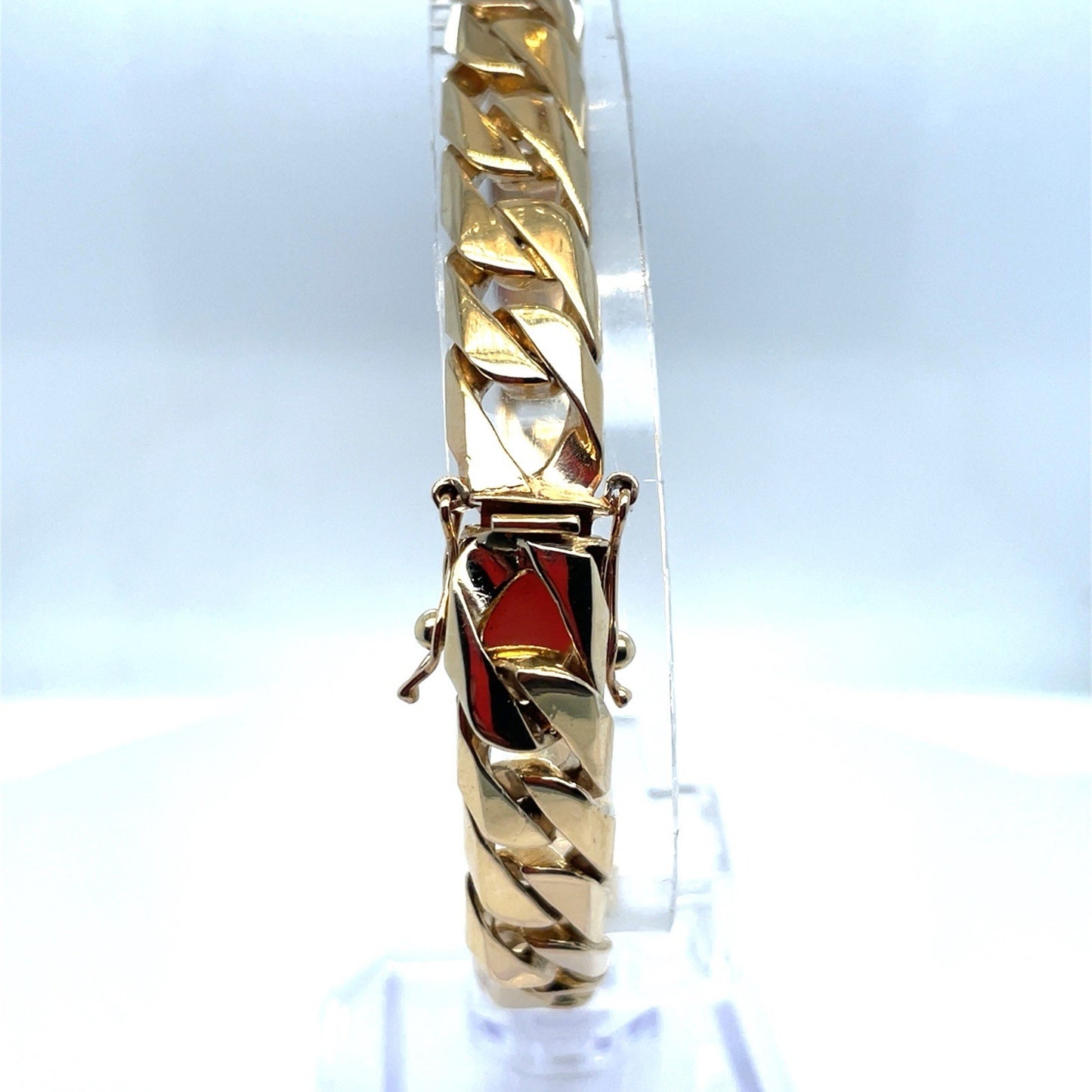 14k Yellow Gold Men’s 8.5” Solid Flat Miami Cuban Bracelet 34.70g 9.4mm2