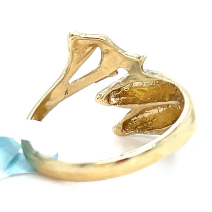 14k Yellow Gold Women’s Dolphins Ring 3.00g Size 6.52
