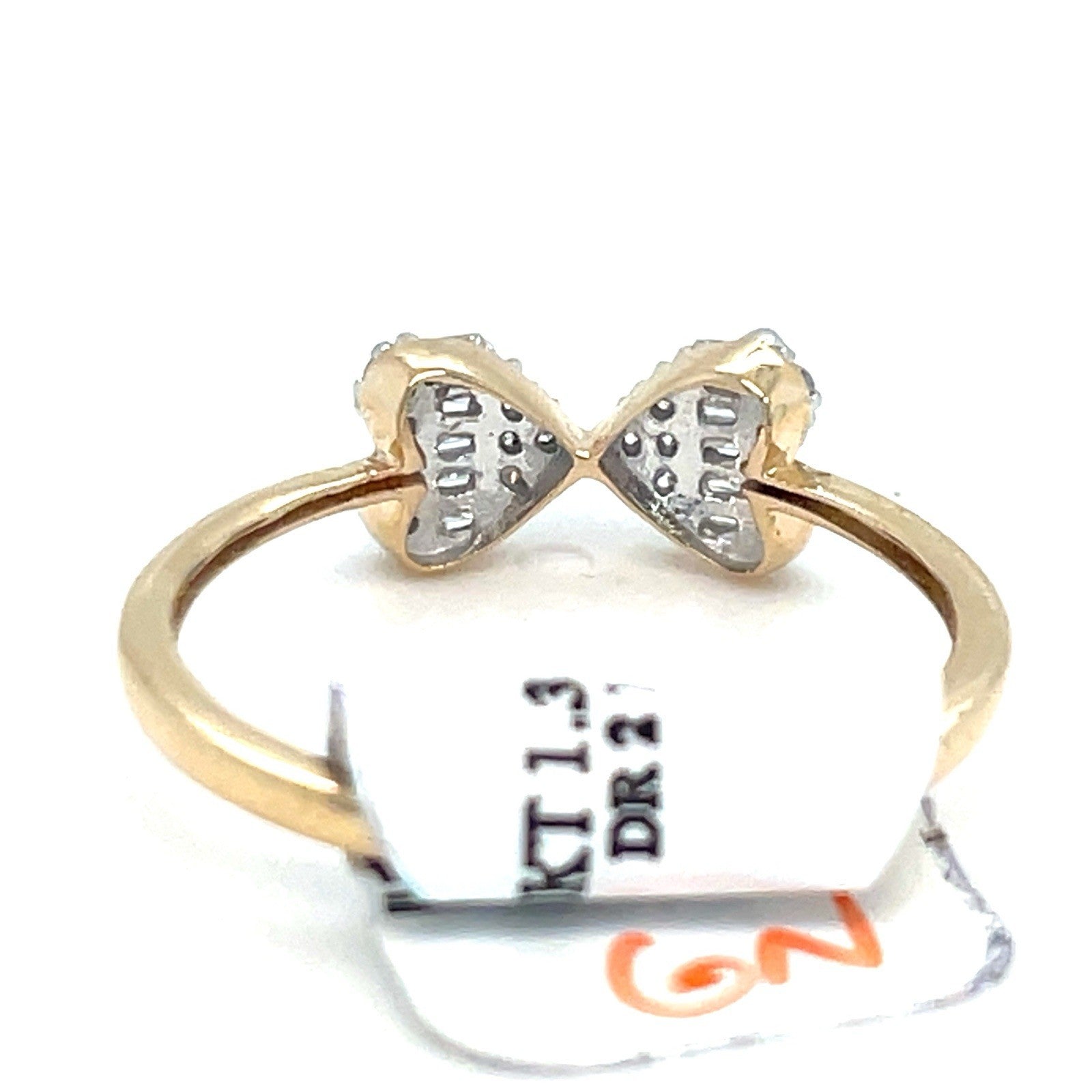10k Yellow Gold Women’s Diamond Hearts Ring 1.30g Size 7 .2CTW3