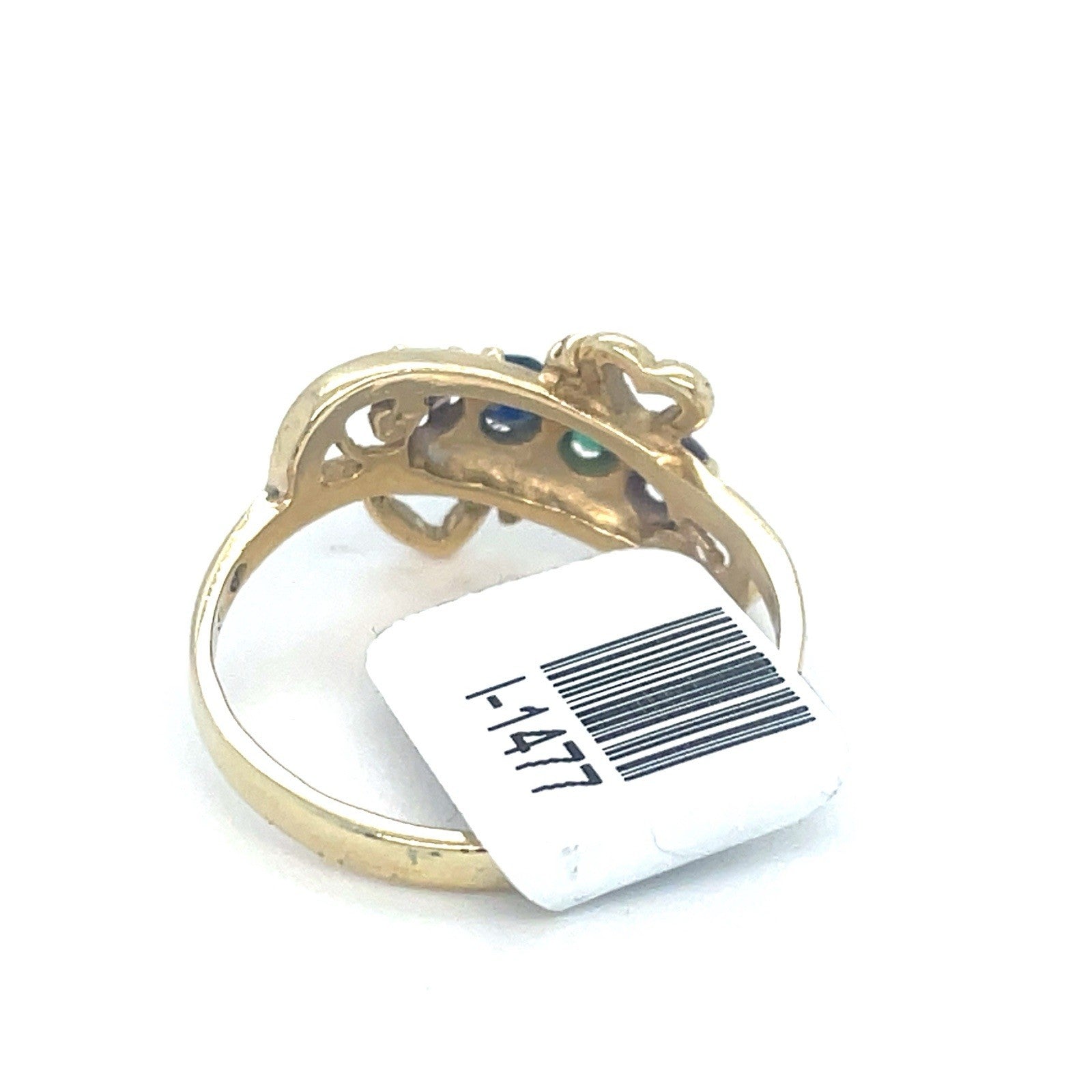 14k Yellow Gold Womens Multi Color Ring 3.20g Size 102