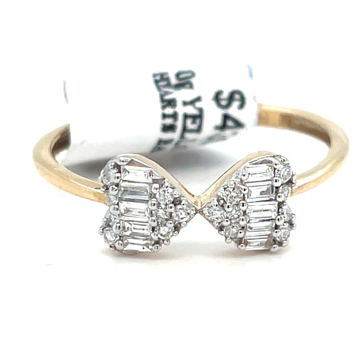 10k Yellow Gold Women’s Diamond Hearts Ring 1.30g Size 7 .2CTW0