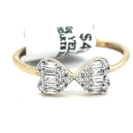 10k Yellow Gold Women’s Diamond Hearts Ring 1.30g Size 7 .2CTW0