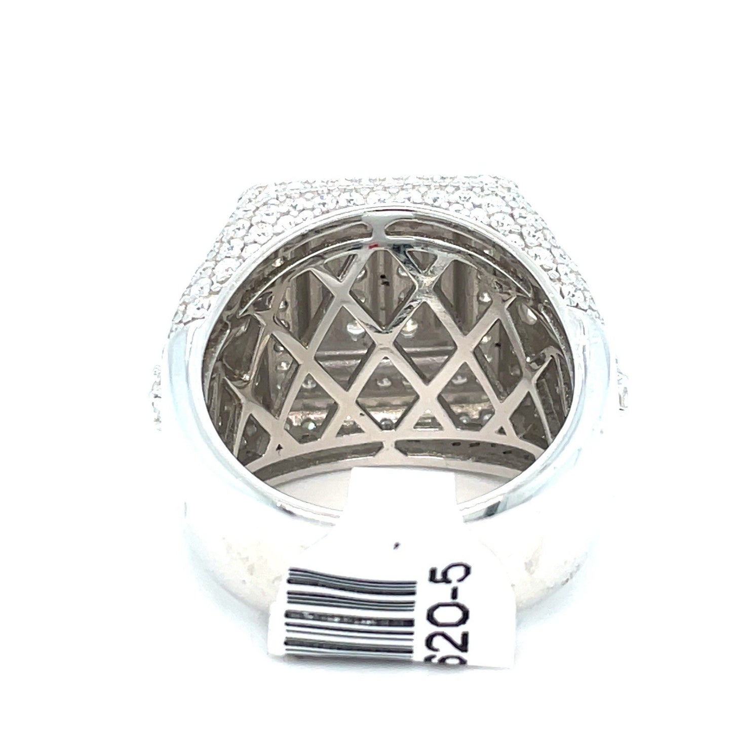 925 Sterling Silver Men’s  Moissanite Cluster Ring 15.10g 5.5CTW Size 102