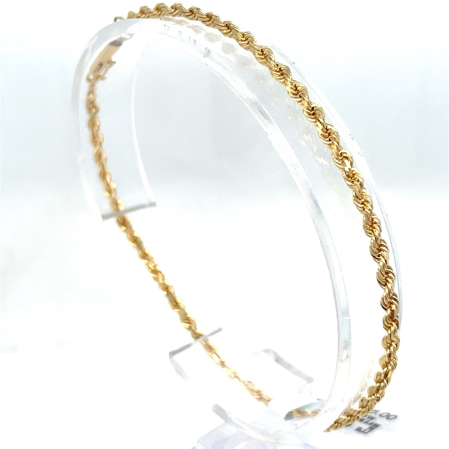 14k Yellow Gold 7.5” Solid Rope Bracelet 4.30g 2.5mm 1
