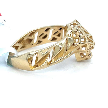 14k Yellow Gold CZ Open Jaguar Ring 2.66g Size 71