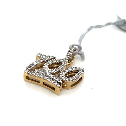 10K Yellow Gold Diamond 100 Emoji Pendant 0.1 Ctw 1.00g1
