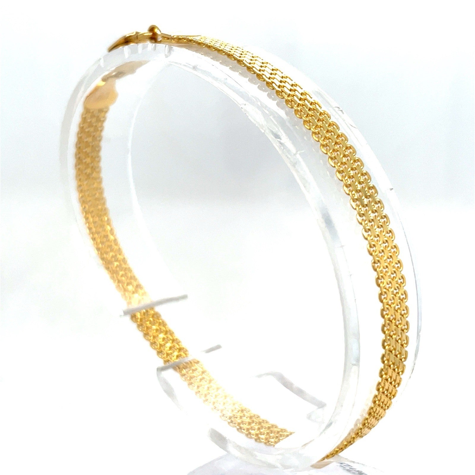 14k Yellow Gold 7” Flat Weave Bracelet 4.84g 4.6mm 1