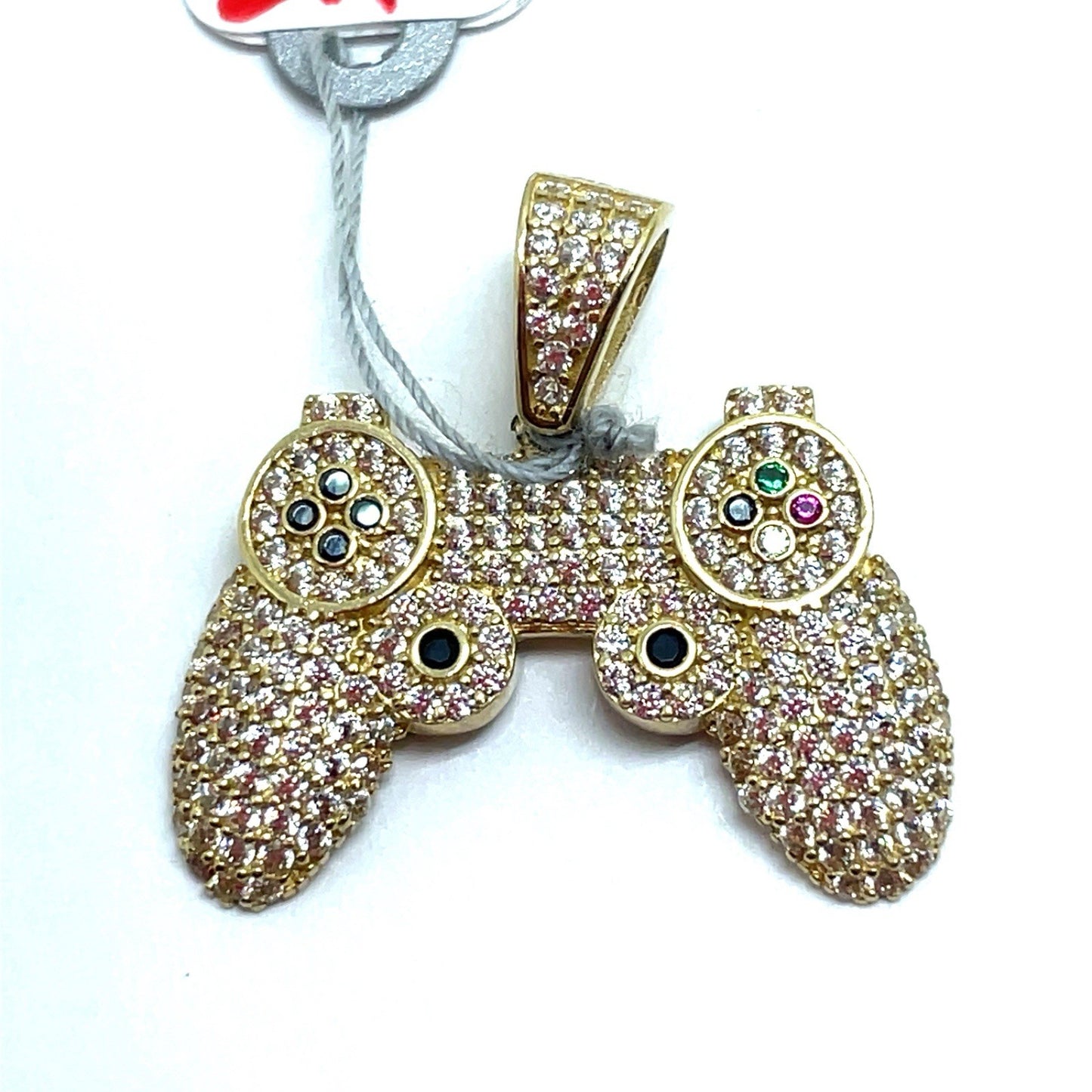 14k Yellow Gold CZ PS4 Controller Pendant 3.50g0