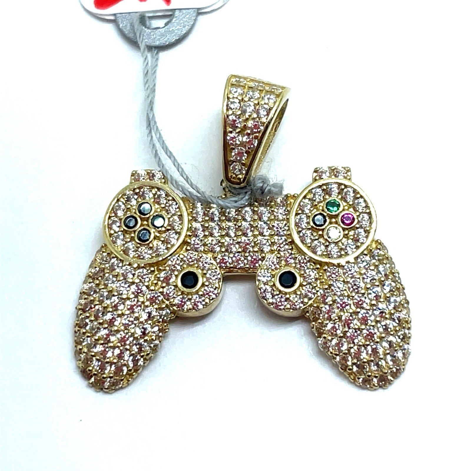 14k Yellow Gold CZ PS4 Controller Pendant 3.50g0