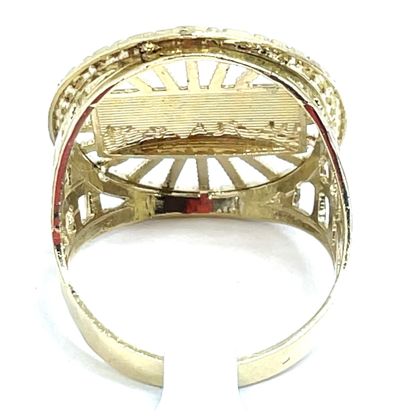 10k Yellow Gold Round Last Supper Ring 6.90g Size 11.52