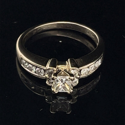 14 karat white gold princess cut VS diamond ring .8ctw size 7.251